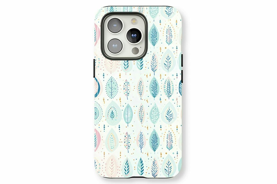 image 1 of Bohemian Leaf Phone Case | Blue | iPhone 15
Tough | iPhone 15
Tough