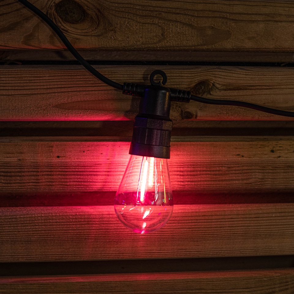 image 1 of Set of 20 Indoor Outdoor Connectable Vintage Festoon Lights with Multi-Coloured LEDs