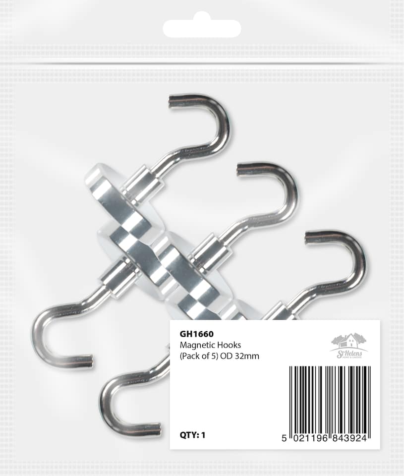 image 1 of Strong Magnetic Hooks (Pack of 5) 47x36mm