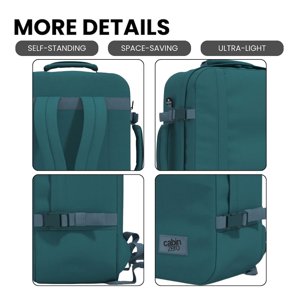 image 1 of CABINZERO Classic Cabin Backpack 44L, Lightweight for Spontaneous Trips, Ideal for Winter Gear & Long Trips | Blue | Aruba Blue