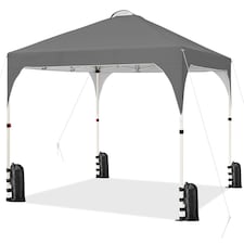 Yaheetech 201 cm L x 201 cm W Pop Up Canopy Tent-Dark Grey | Grey | Dark Gray | 201 cm L × 201 cm W × 243-263 cm H