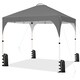 image 1 of Yaheetech 201 cm L x 201 cm W Pop Up Canopy Tent-Dark Grey | Grey | Dark Gray | 201 cm L × 201 cm W × 243-263 cm H