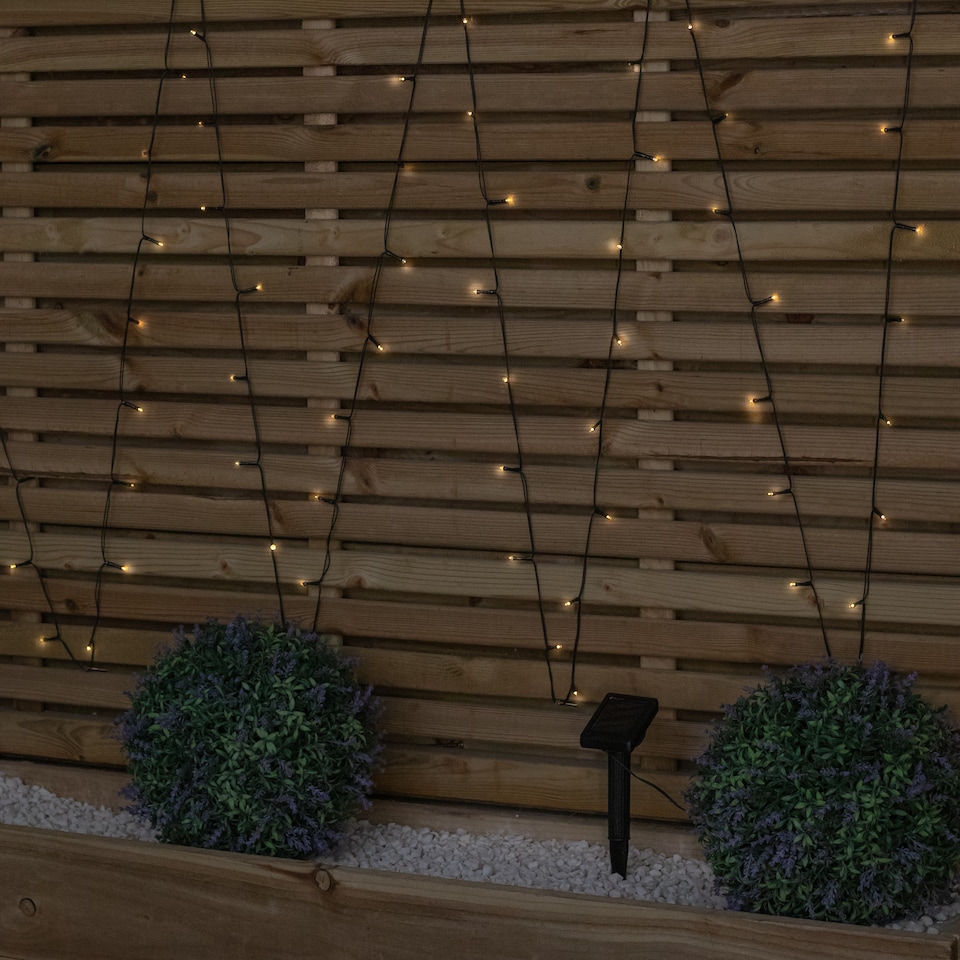 image 1 of 10m Solar Powered Outdoor Garden String Lights with 100 Warm White LEDs