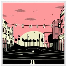 Venice cali sunset (Picutre Frame) White | M