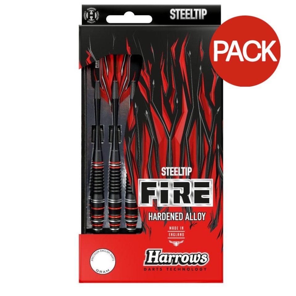 image 1 of Harrows Fire Alloy Logo Darts (Pack of 3) - Black/Red/Silver - One Size
