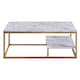 image 5 of Teamson Home Marmo Modern Wooden Marble Effect Coffee Table Living Room