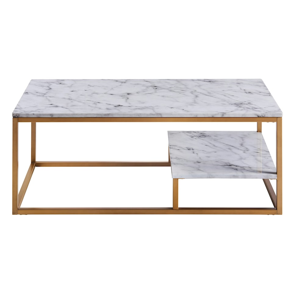 image 1 of Teamson Home Marmo Modern Wooden Marble Effect Coffee Table Living Room