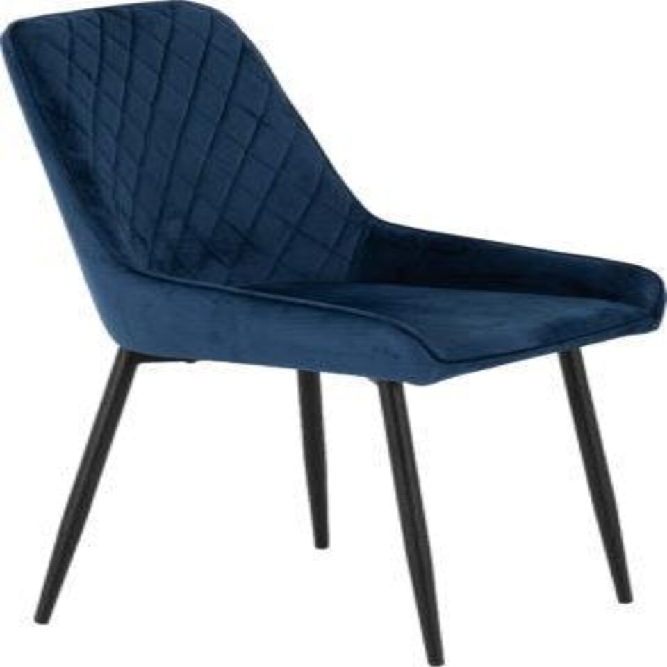 image 1 of Athens Dining Set with 4 Avery Velvet Chairs Blue | Concrete Effect/Sapphire Blue