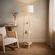 image 2 of ValueLights Hiru Wooden 3 Tier Shelf Floor Lamp Cream Shade | Cream