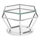 image 2 of Interiors By Premier Contemporary Silver Finish Diamond Design End Table, Elegant End Table, Stainless Steel Frame Bedside Table Silver