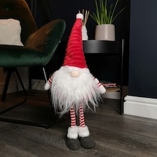 53cm Standing Plush Christmas Gonk with Grooved Hat in Red