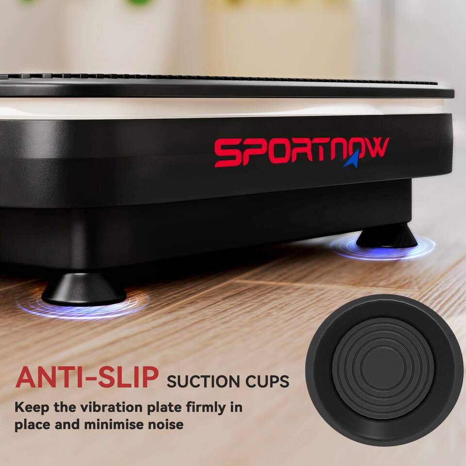 image 1 of SPORTNOW Vibration Plate Exercise Machine with Cool Lights, Quiet Vibrating Plate for Weight Loss and Lymphatic Drainage with Bluetooth, Remote Control, Resistance Bands, 99 Speed Levels
