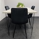 image 3 of Grey Dining Table with Hairpin Legs & 4 Black Velvet Chairs Set for Kitchen & Dining Room Grey