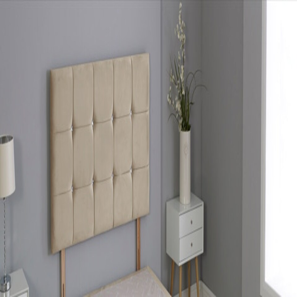 image 1 of Coffee Plush Velvet Cube Headboard N/A | 6FT Superking 20"inch Headboard