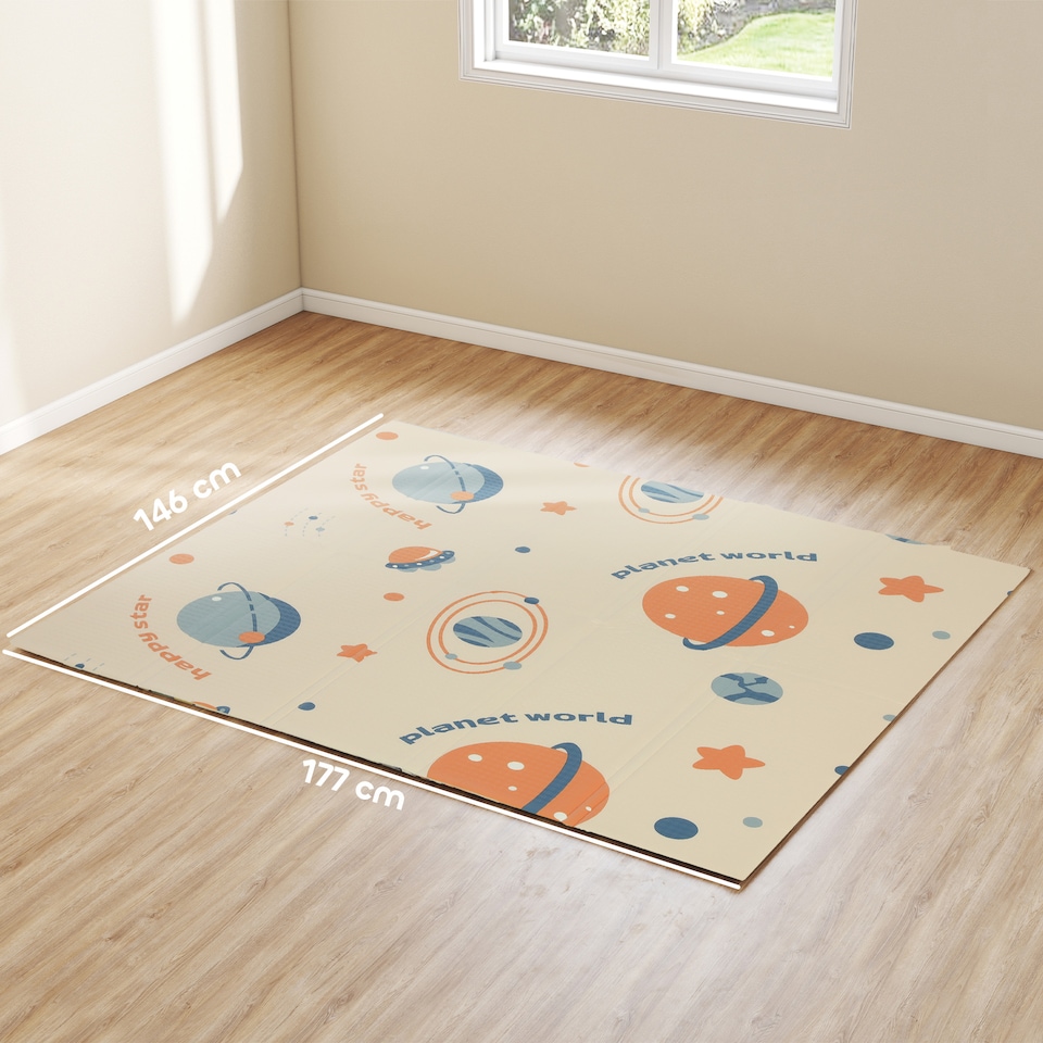 image 1 of AIYAPLAY Baby Play Mat, Double Sided Crawling Mat, Astronaut & Planet Theme