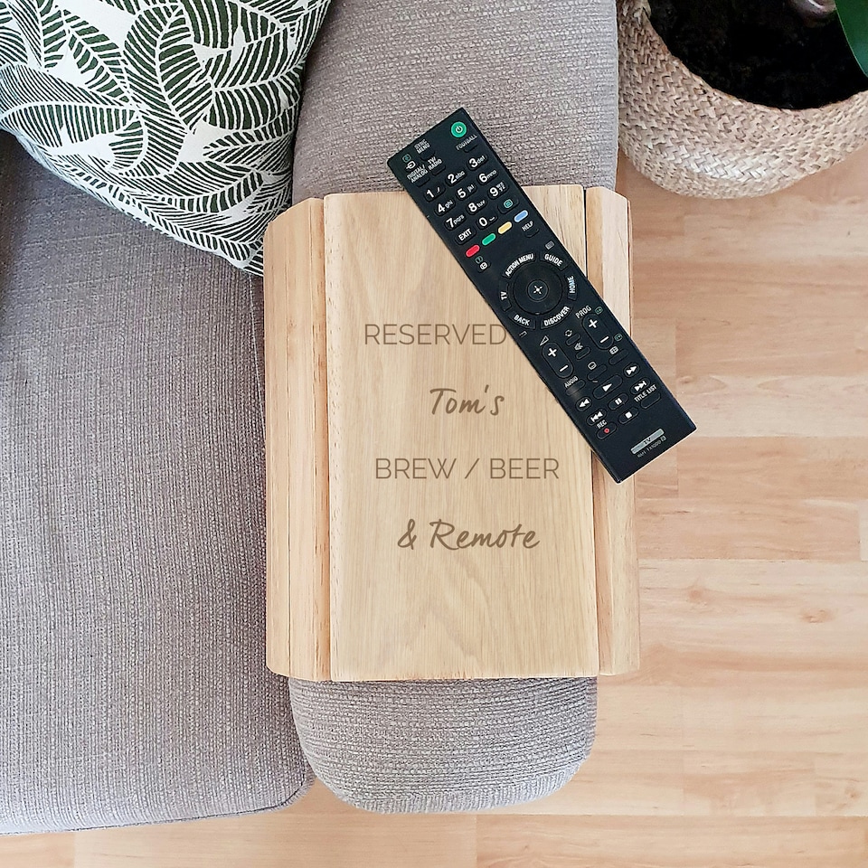 image 1 of Personalised Free Text Wooden Sofa Tray