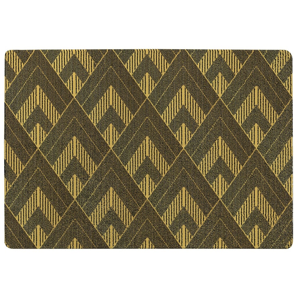 image 1 of Black & Gold Striped Triangles (Rug) Gold | XL: 160x230cm
