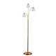 image 1 of ValueLights Dantzig Polished Copper Floor Lamp with White Dome Shade and E14 Golfball LED 4W Warm White 2700K Bulb