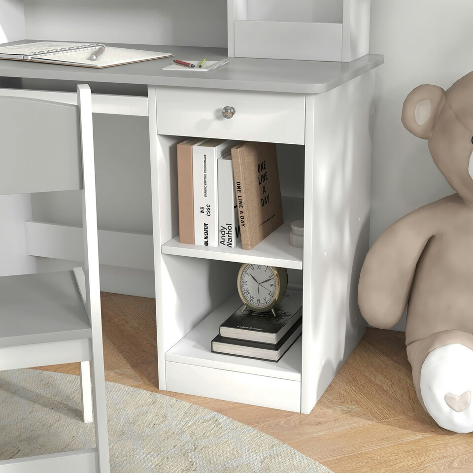 image 1 of ZONEKIZ Kids Desk and Chair Set with Storage, for Ages 5-8 Years