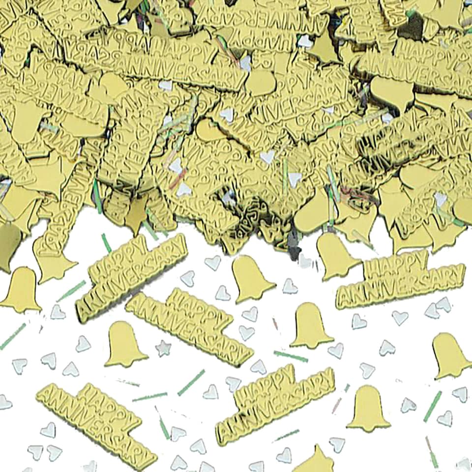 image 1 of Amscan Golden Anniversary Confetti - Gold - One Size