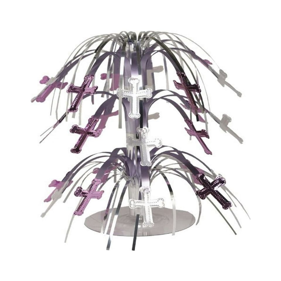 Creative Party Cross Party Centrepiece - Pink/Silver - One Size