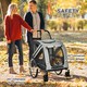 image 8 of PawHut 2-In-1 Dog Bike Trailer Stroller w/ Universal Wheel Reflector Flag Grey