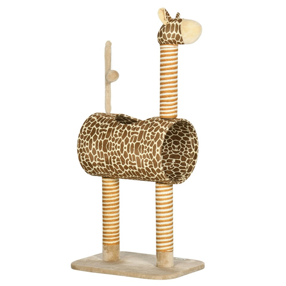 image 1 of PawHut Cat Tree Cute Giraffe Kitten Play Tower with Scratching Posts