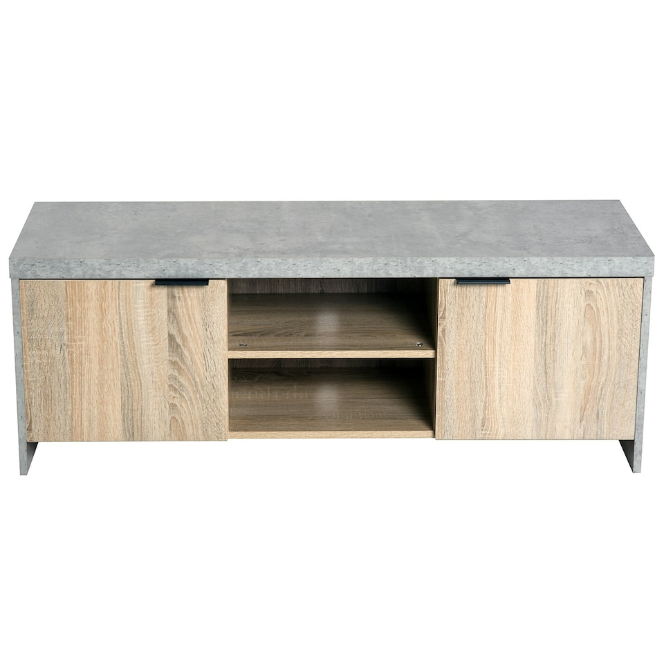 image 1 of HOMCOM Wooden TV Stand Cabinet Home Furniture Entertainment Unit Storage Shelves