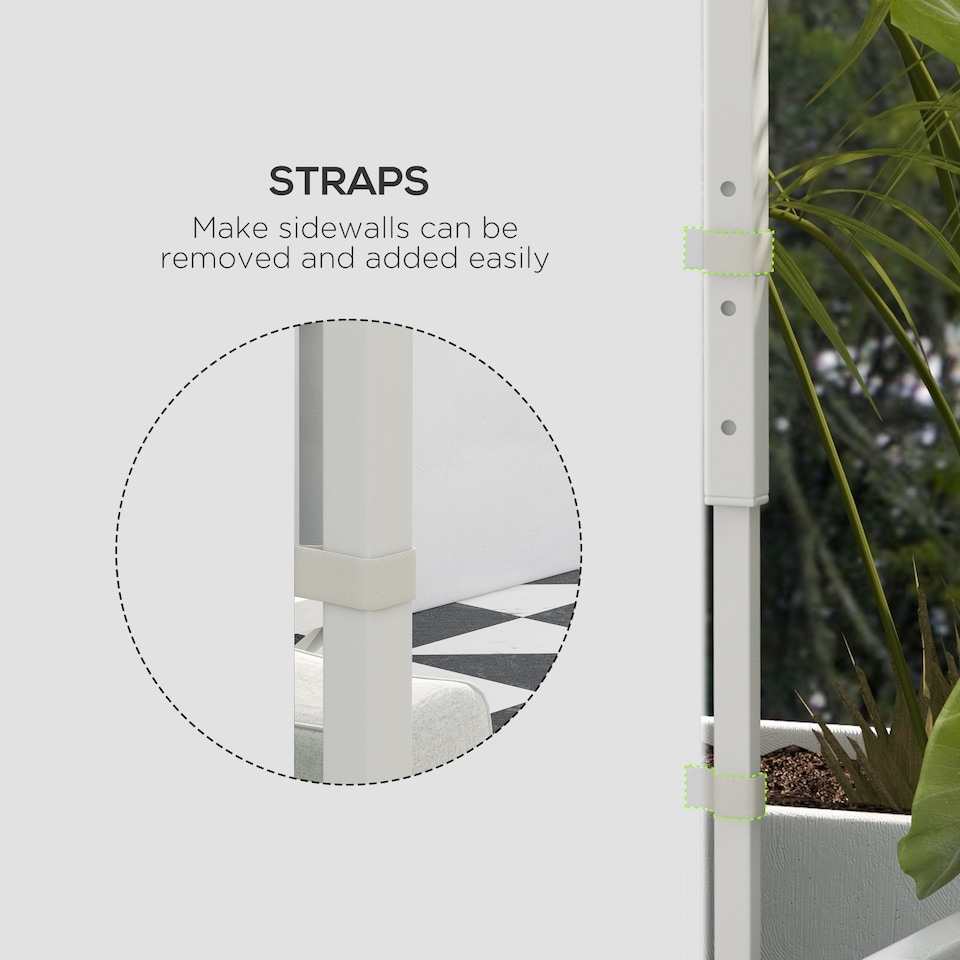 image 1 of Outsunny Gazebo Side Panels with Windows and Doors, for 3x3m or 3x6m Pop Up Gazebo, 2 Pack Sides Replacement, White