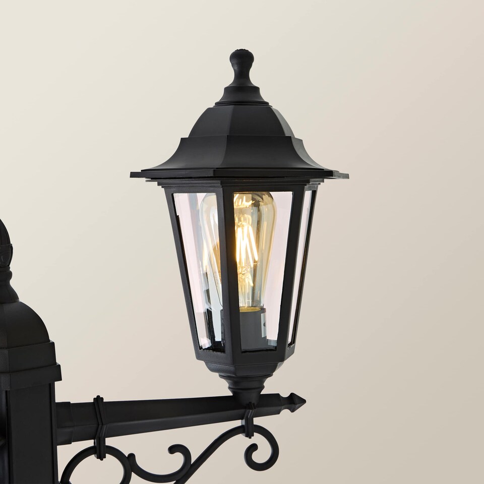 image 1 of ValueLights Mayfair 3 Way Black Outdoor Lamp Post Light | Black