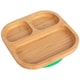 image 1 of Tiny Dining Bamboo Suction Plate - Green - Divided Non-Slip Bamboo Self-Feeding Baby Weaning Plate | Green | Green