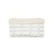 image 3 of Small White Scandi Storage Basket With White Lining | White | White