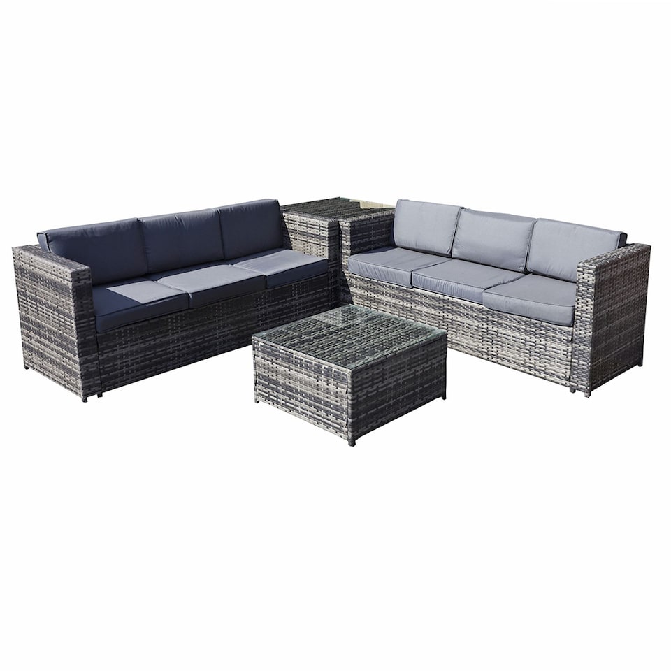 image 1 of Oseasons Malta Rattan 6 Seater Corner Set in Grey