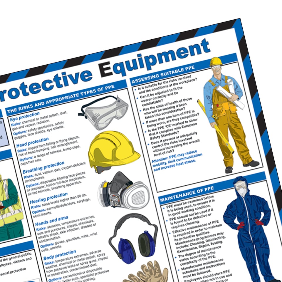 image 1 of Pegdev Personal Protective Equipment A2 Landscape Laminated Health & Safety Poster