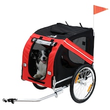 PawHut Pet Bicycle Trailer Dog Cat Bike Carrier Water Resistant Red Outdoor