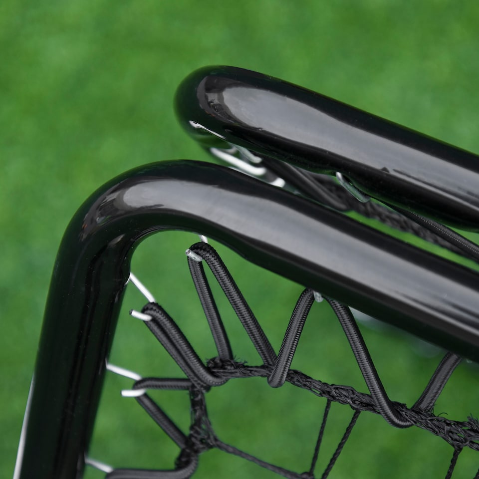 image 1 of HOMCOM Adjustable Angle Rebounde Training Set w/ All Weather Double Layer Net | Black | Black