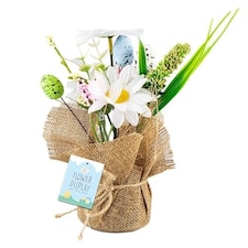 Easter White Flowers Decoration 23cm