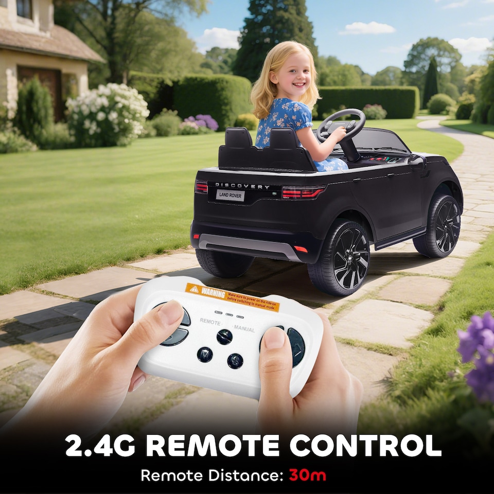 image 1 of AIYAPLAY Land Rover Discovery Licensed 12V Kids Electric Car w/ Remote Black