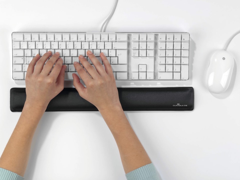 image 1 of Durable Ergonomic Soft Touch Keyboard Gel Wrist Rest Support | 46 x 6 cm | Grey