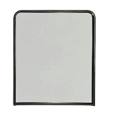 Fine Decor MR3712W Brice Black Metal Framed Mirror, Black Black