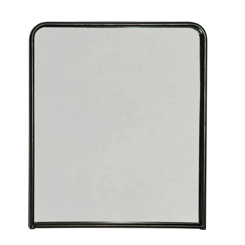 image 1 of Fine Decor MR3712W Brice Black Metal Framed Mirror, Black Black