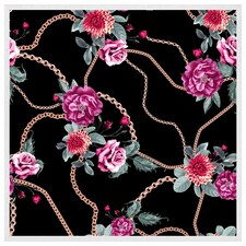 Chain and flowers pattern (Picture Frame) White | M