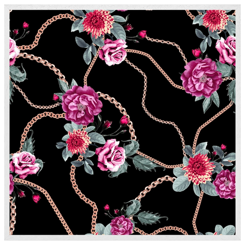 image 1 of Chain and flowers pattern (Picture Frame) White | M