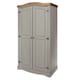 image 3 of Premium Corona 2 Door Wardrobe in Mexican Pine, Classic Design with Metal Hardware | Grey | Grey | One Size | 1