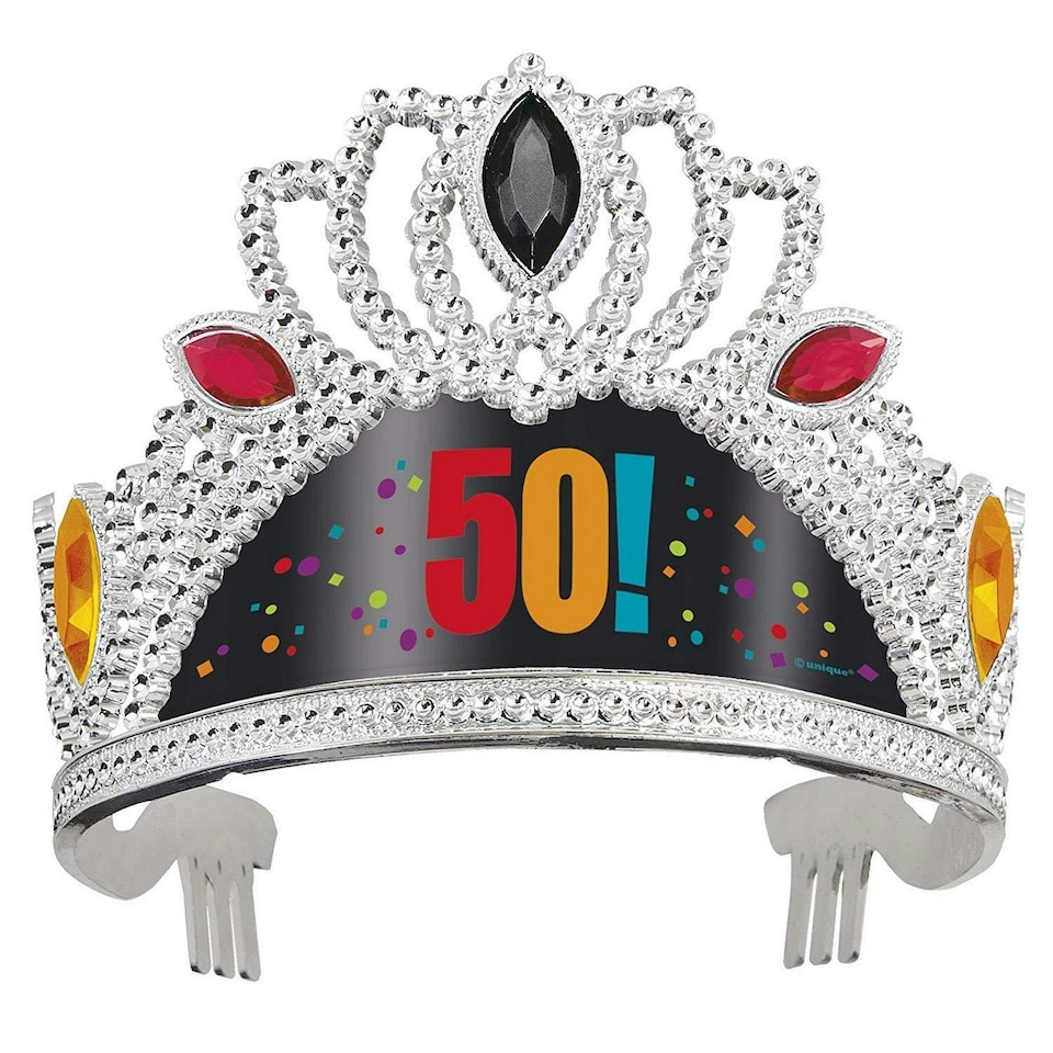 Unique Cheer 50th Birthday Tiara - Multicoloured - One Size