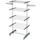 image 1 of HOMCOM 4-Tier Clothes Airer, Stainless Steel Foldable Clothes Drying Rack with Wheels and Wings, Indoor and Outdoor, Easy Assembly, 142 x 55 x 172cm, Grey
