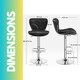 image 5 of Set Of 2 Height Adjustable 360 Swivel Barstools With Shell Backrest Black Black