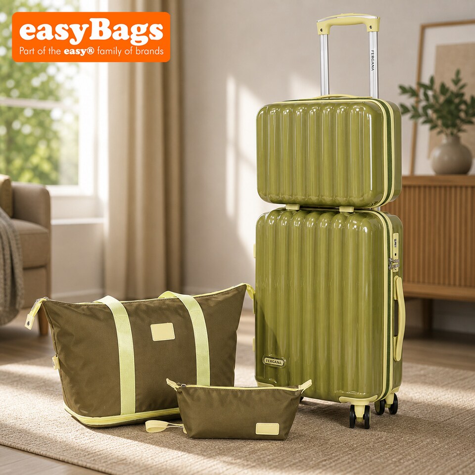 image 1 of Fergana Cabin Polycarbonate Luggage Set Carry On Spinner Suitcase TSA Lock Travel Set Army Green