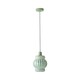 image 1 of ValueLights Taffy Green Stripe Glass Pendant Ceiling Light & Bulb | Green