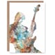 image 1 of Bass Player Musician Bassist Watercolour Him Her Birthday Card